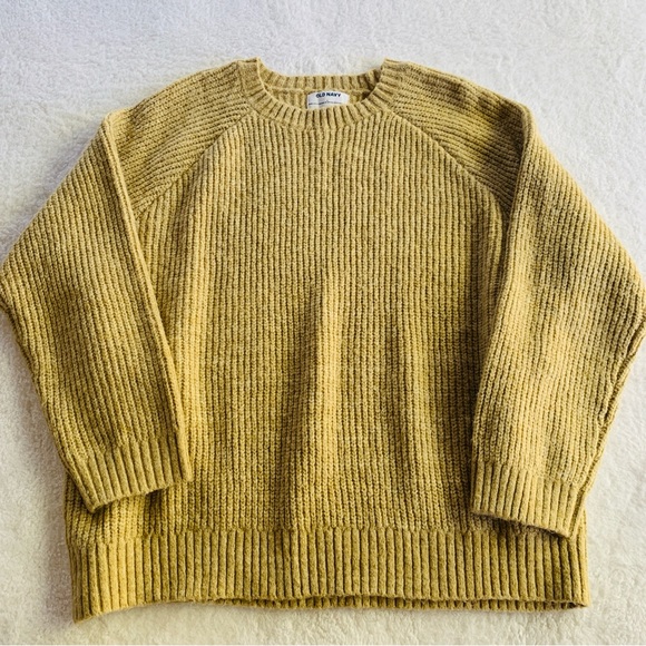 Old Navy Beige Tan Chunky Knit Wool Blend Fall Cozy Sweater | Large - Picture 7 of 7